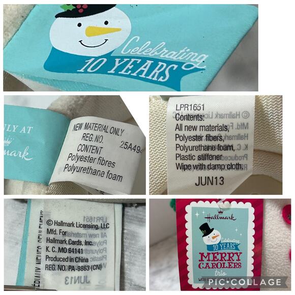 Hallmark Merry Carolers Trio Sound Light Motion 2013 We Wish You A Merry XMAS - Picture 9 of 11